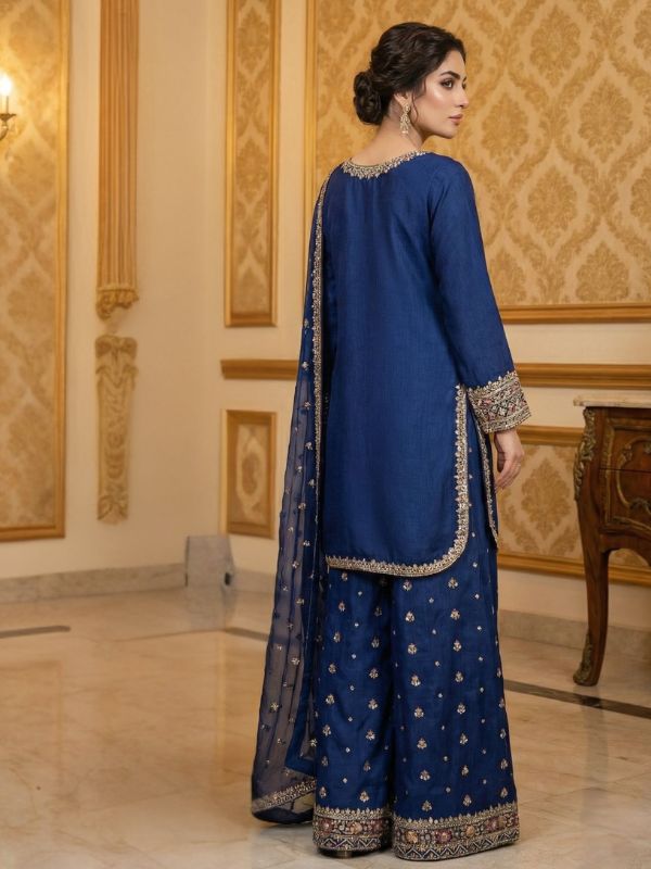 Quzey Raw-Silk Palazo #322BL