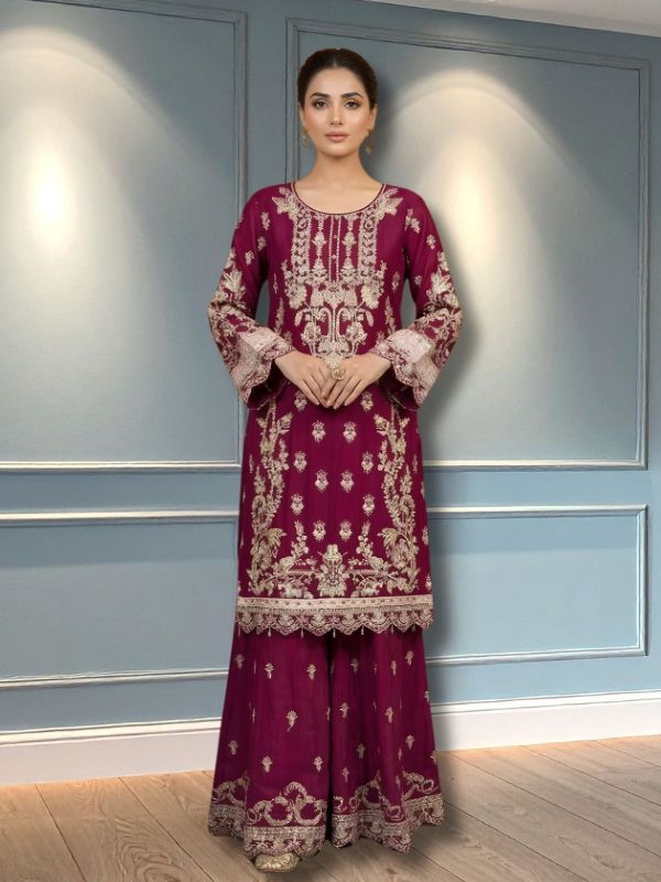 Quzey Chiffon Formal Sharara #2776MG