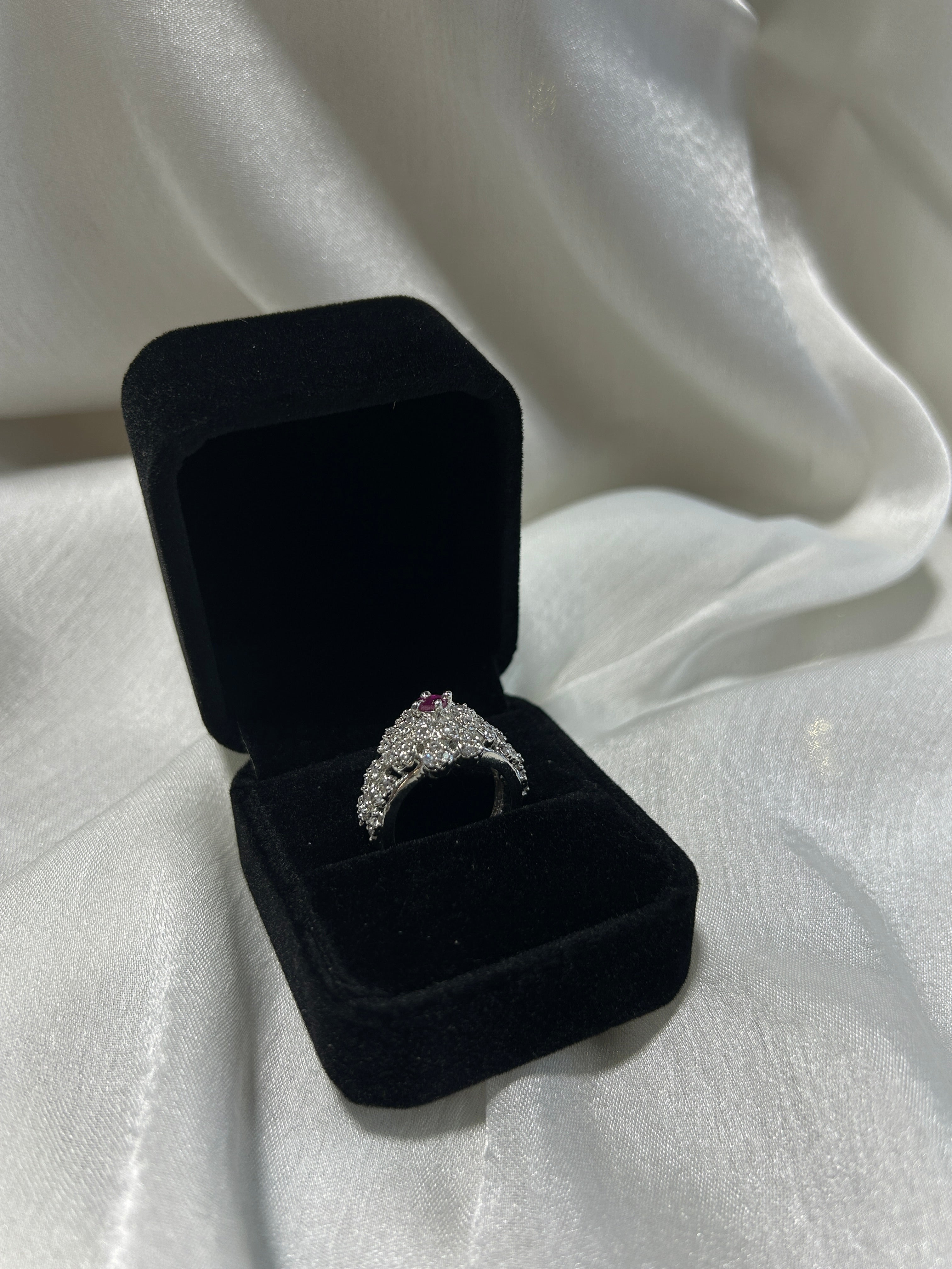 Quzey Ruby Floral Ring