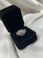 Quzey Ruby Floral Ring