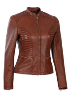 Quzey Sheep Leather Biker Jacket