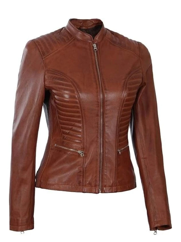 Quzey Sheep Leather Biker Jacket