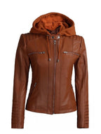 Quzey Sheep Leather Hoodie Jacket