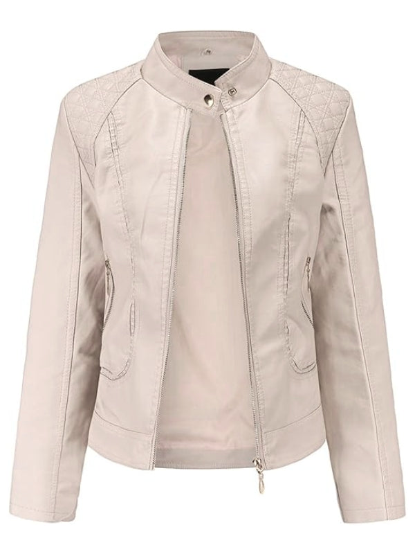 Quzey Sheep Leather White Jacket