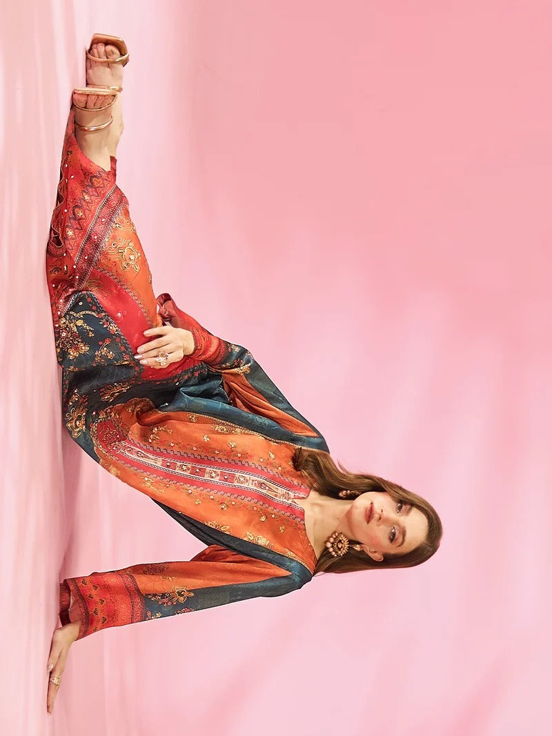Quzey Silk Kaftan - SUNSET