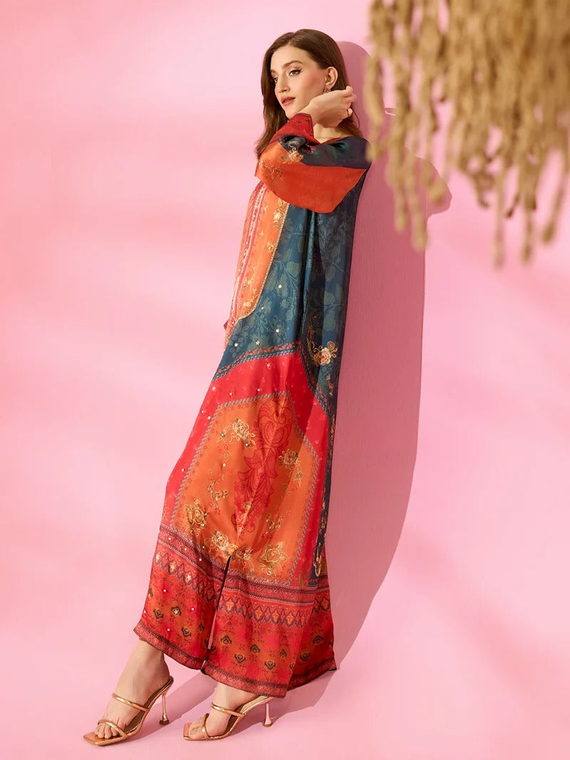 Quzey Silk Kaftan - SUNSET