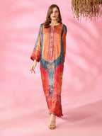 Quzey Silk Kaftan - SUNSET