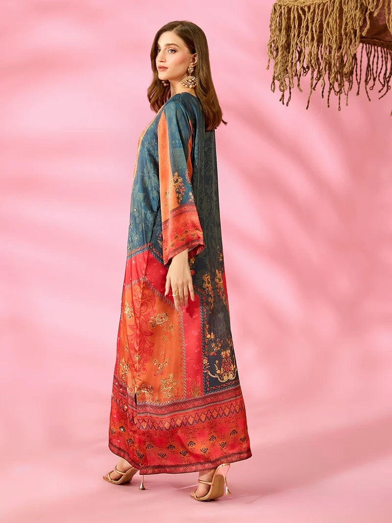 Quzey Silk Kaftan - SUNSET
