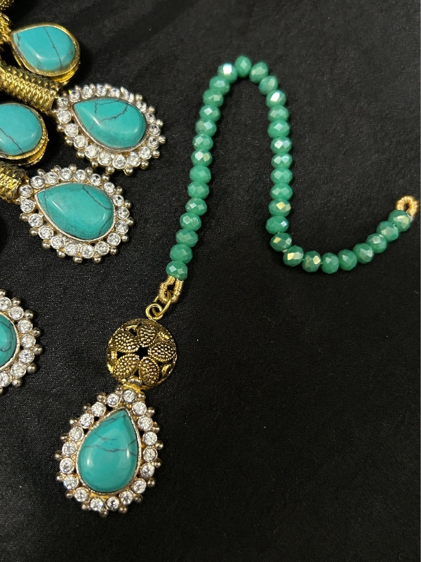 Quzey Turquoise Necklace Set