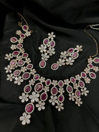 Quzey AD Pink Necklace Set