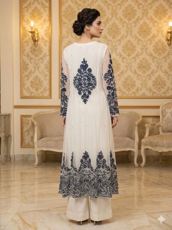 Quzey Chiffon Dress - White