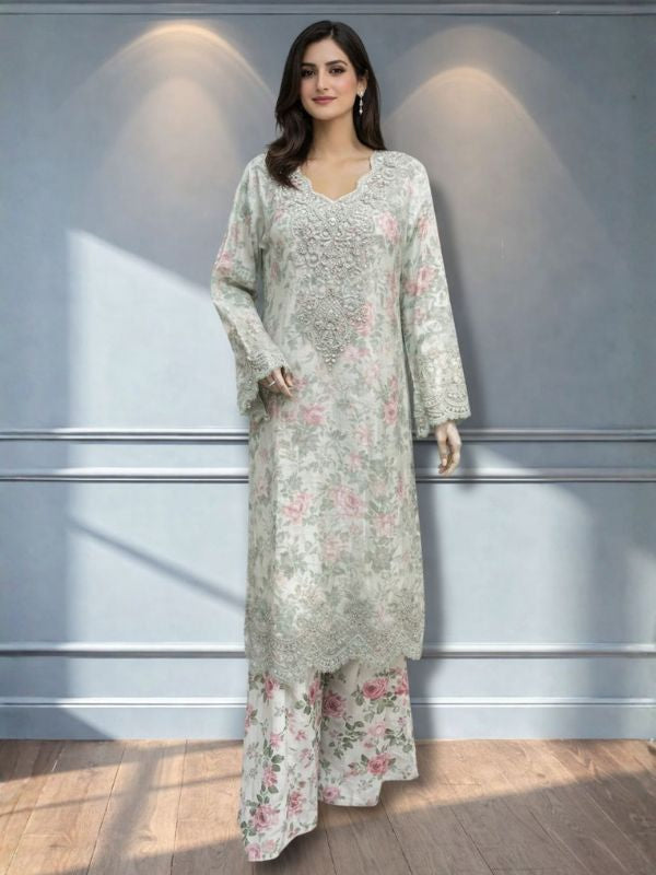Quzey Floral Chiffon Formal #2773PS