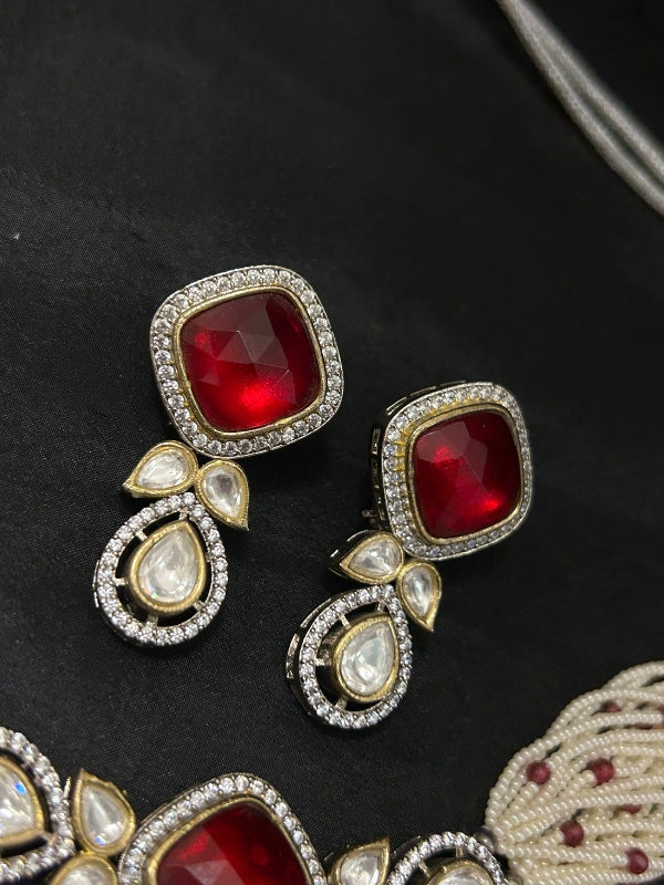 Quzey Kundan Maala Necklace Set