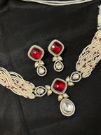 Quzey Kundan Maala Necklace Set