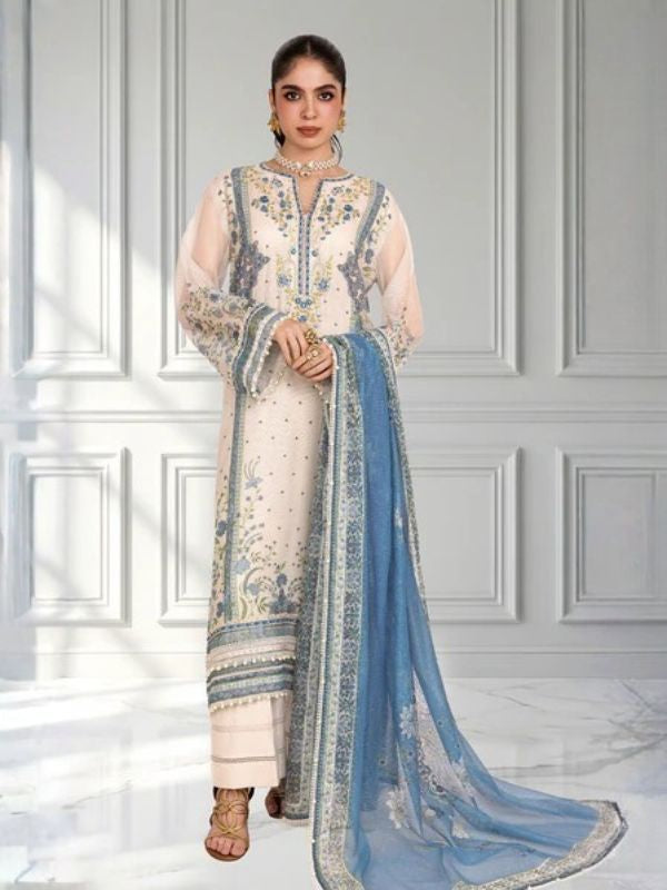 So Kamal Embroidered Cotton - White