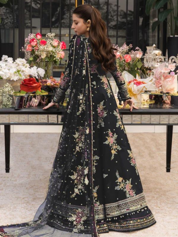 So Kamal Embroidered Lawn - Black