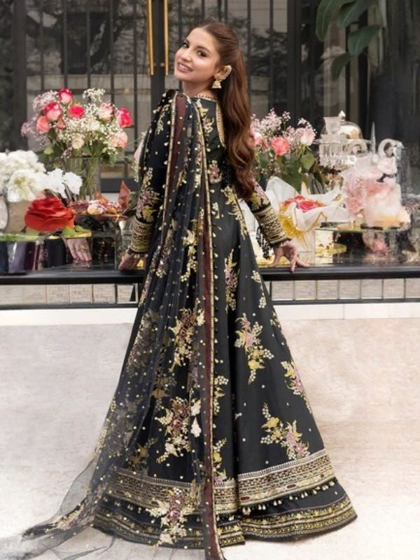 So Kamal Embroidered Lawn - Black