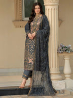HEERAS Cotton - Grey & Gold