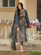 HEERAS Cotton - Grey & Gold
