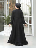 Quzey Schiffli Dress - Black