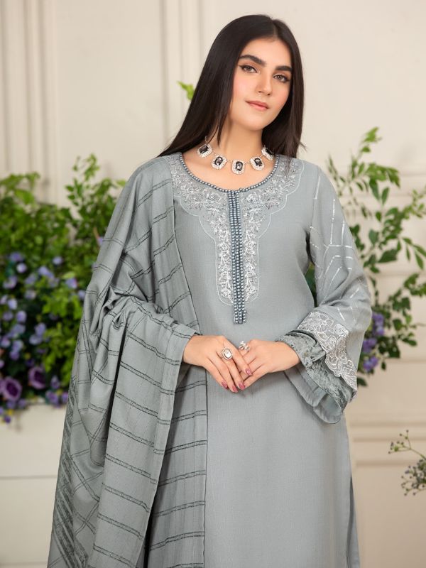 HEERAS - LINEN-PASHMINA VELVET