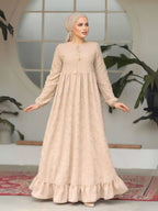 Quzey Schiffli Dress - Beige