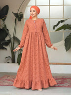 Quzey Schiffli Dress - Orange