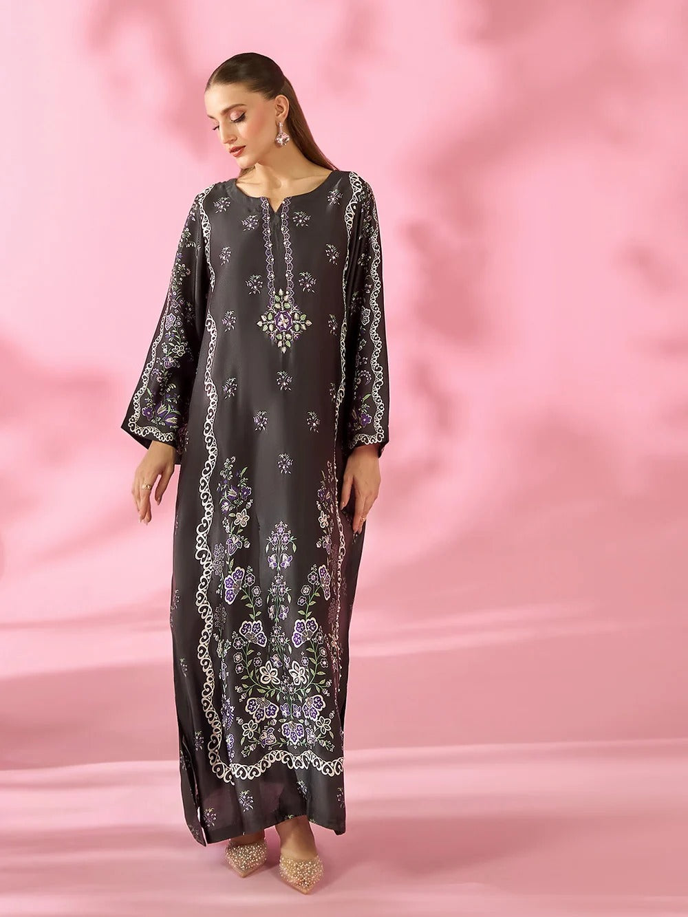 Quzey Silk Kaftan - AMETHYST