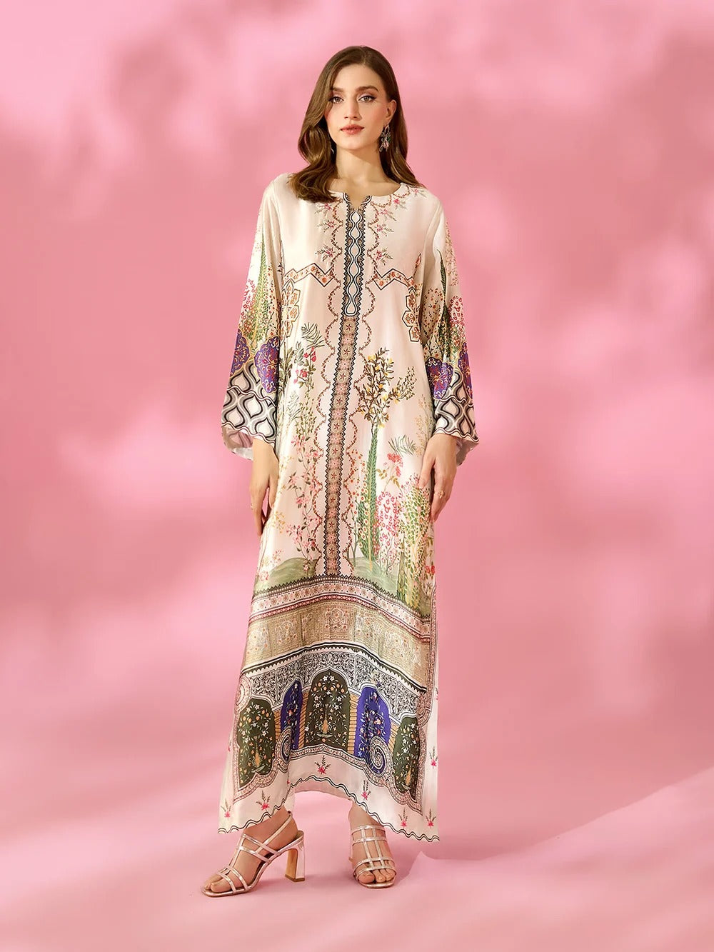 Quzey Silk Kaftan - IVORY