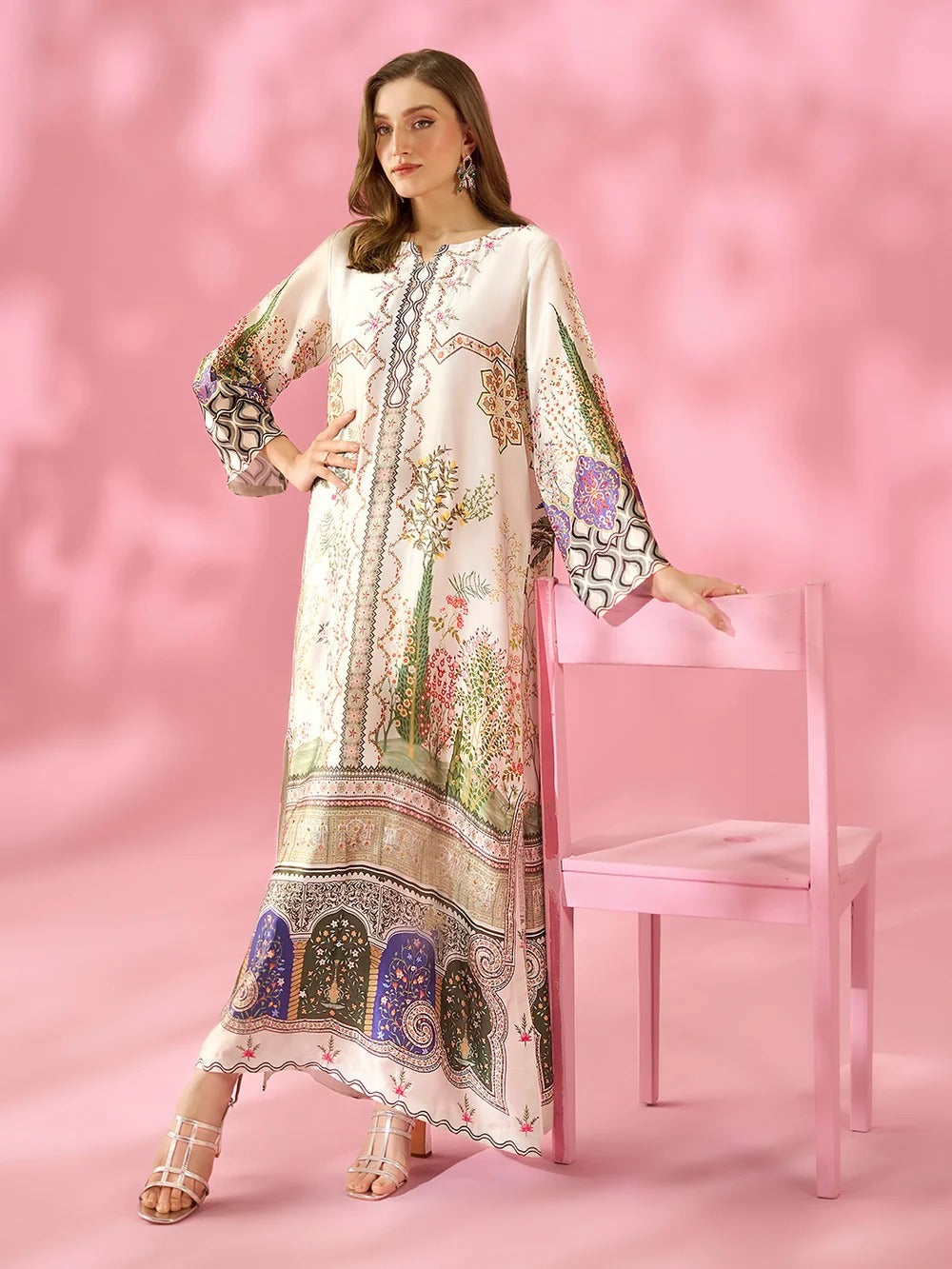 Quzey Silk Kaftan - IVORY