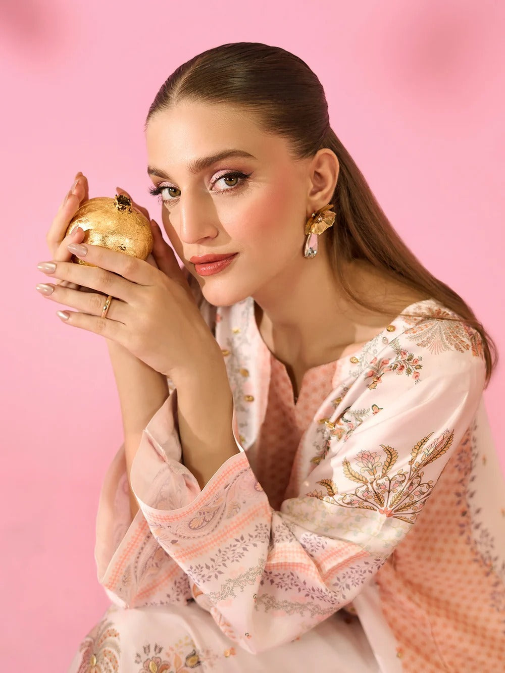 Quzey Silk Kaftan - ROSE
