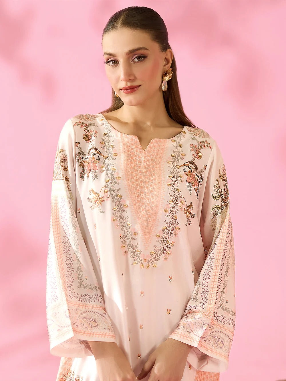 Quzey Silk Kaftan - ROSE