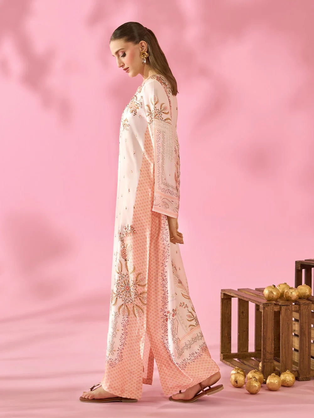 Quzey Silk Kaftan - ROSE