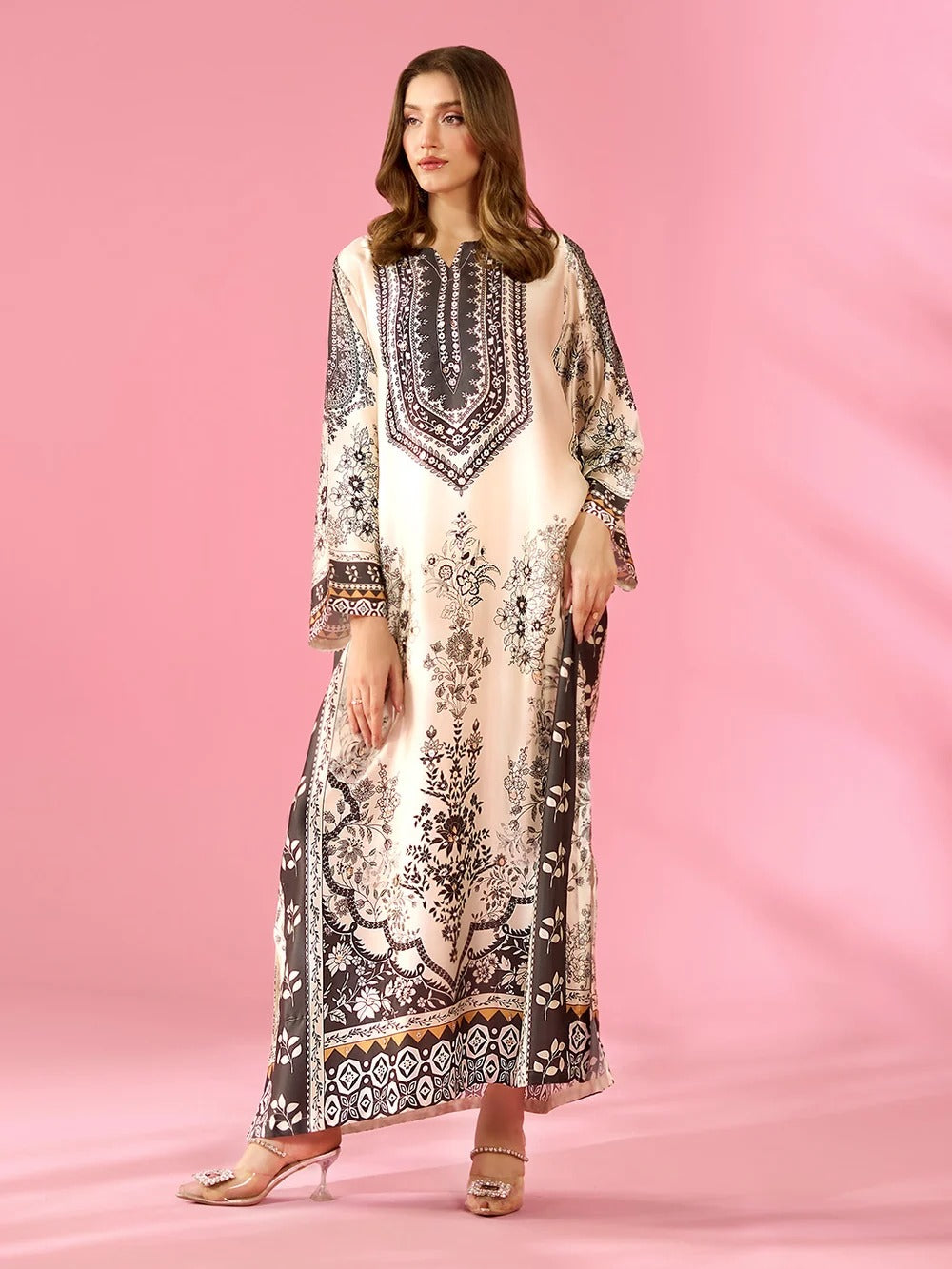 Quzey Silk Kaftan - NOIR