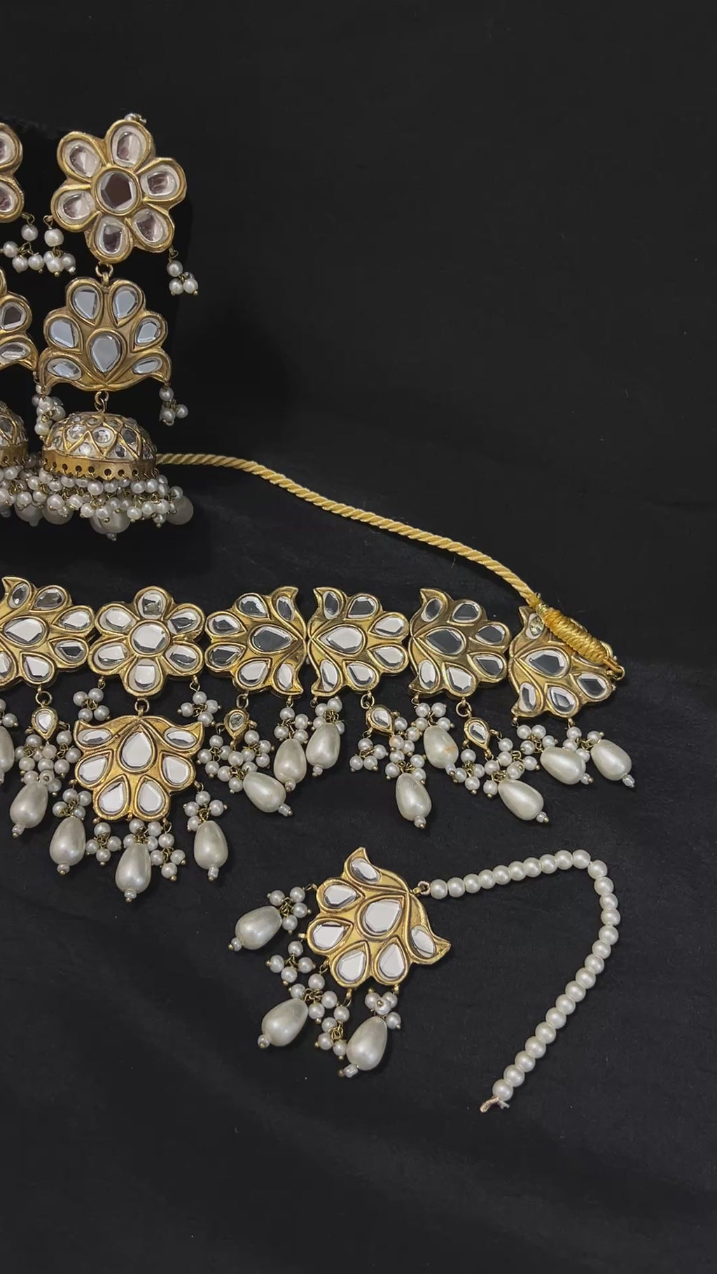 Quzey Pearl Kundan Necklace Set