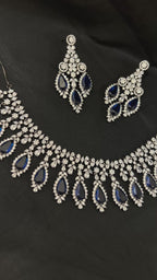 Quzey AD Navy Blue Necklace Set