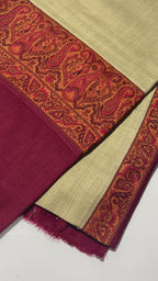 Quzey Pashmina Kani Shawl - Khaki