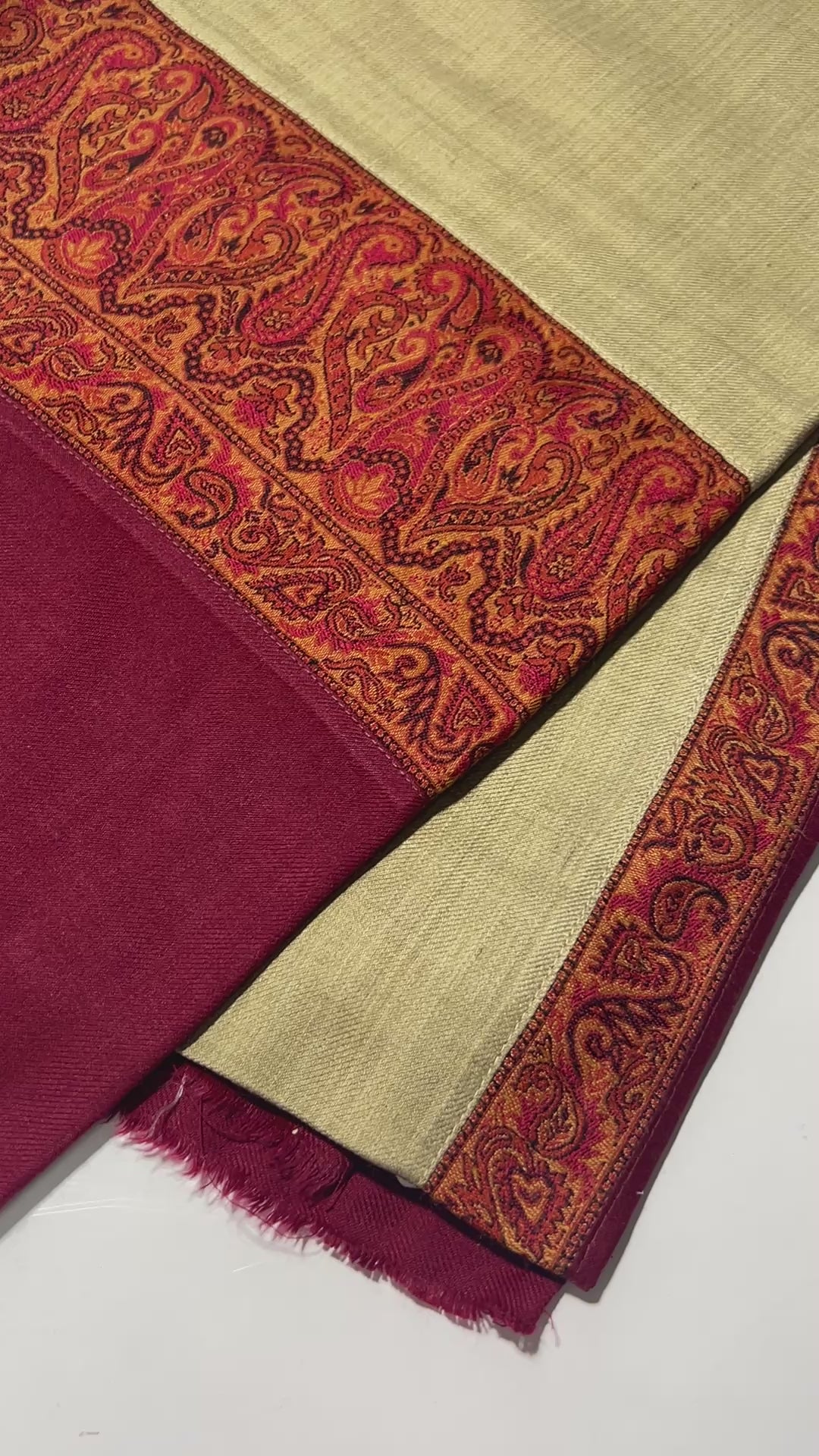 Quzey Pashmina Kani Shawl - Khaki