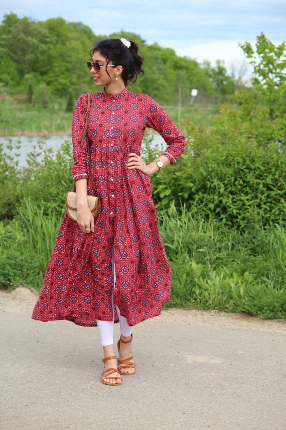 lawn long frock design