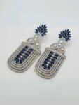 AD Earrings Dark Blue Gemstones – #439