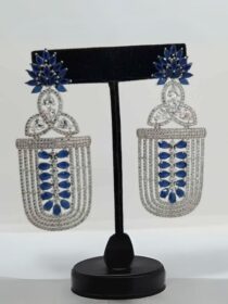 AD Earrings Dark Blue Gemstones - #439