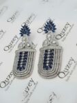 AD Earrings Dark Blue Gemstones – #439