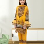 Yellow Pakistani girls dress in Formal