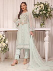 Quzey Minty Mirage Embroidered Dress