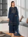 HEERAS Cotton – BLUE EMBELLISHED