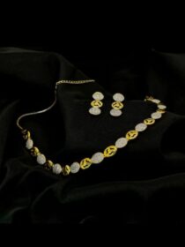 Silver Gold Necklace Set - B