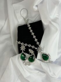 Green Gemstones Necklace Set - B