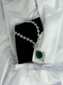 Green Gemstones Necklace Set - B