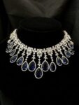 Rhinestone Necklace Set - Royal Blue