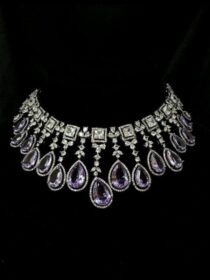 Rhinestone Necklace Set - Lavender